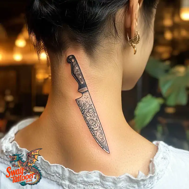 100 Chef Knife Tattoo Designs – Carving Passion into Skin 30 chef knife tattoo