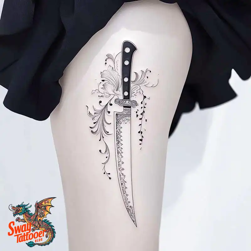 100 Chef Knife Tattoo Designs – Carving Passion into Skin 22 chef knife tattoo
