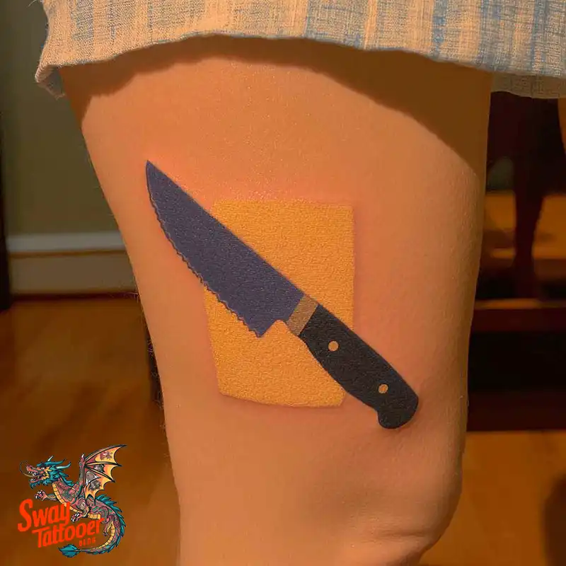 100 Chef Knife Tattoo Designs – Carving Passion into Skin 20 chef knife tattoo