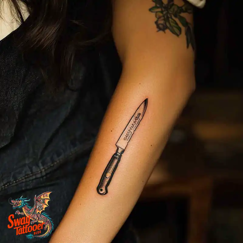 100 Chef Knife Tattoo Designs – Carving Passion into Skin 14 chef knife tattoo