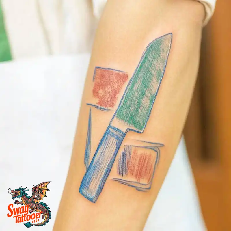100 Chef Knife Tattoo Designs – Carving Passion into Skin 10 chef knife tattoo