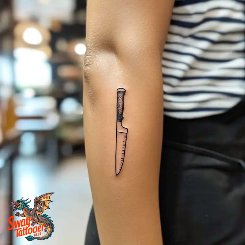 100 Chef Knife Tattoo Designs – Carving Passion into Skin 9 chef knife tattoo