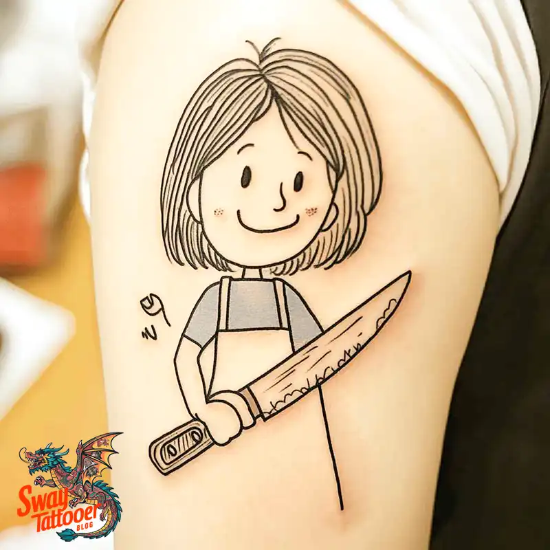 100 Chef Knife Tattoo Designs – Carving Passion into Skin 7 chef knife tattoo