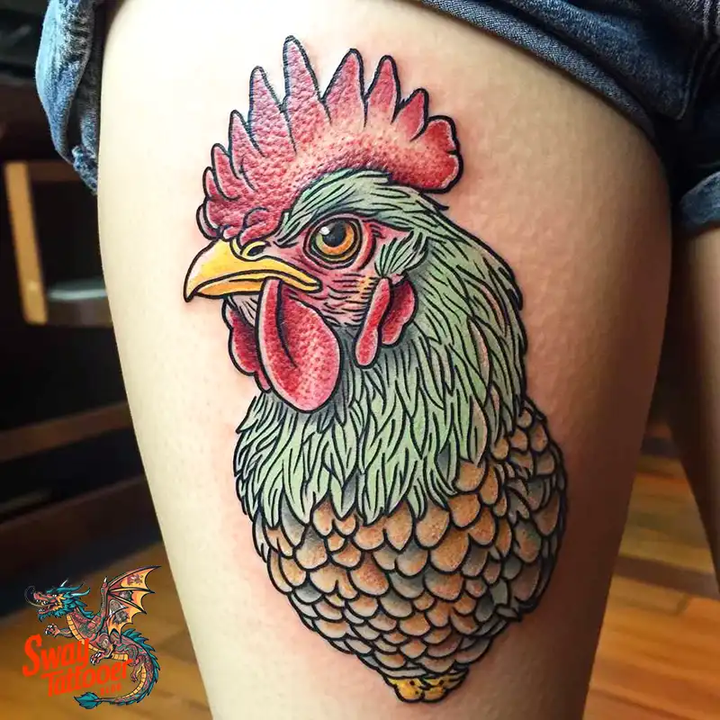 100 Chicken Tattoo Designs: Cluck-Worthy Ink Trends 80 Chicken Tattoo