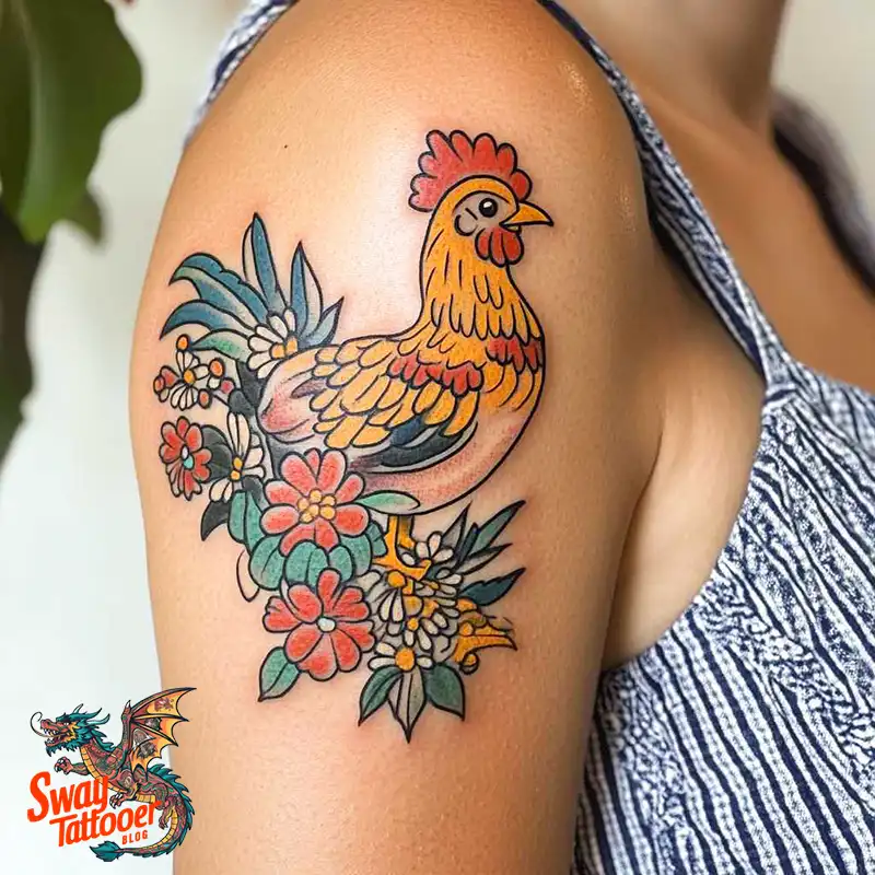100 Chicken Tattoo Designs: Cluck-Worthy Ink Trends 66 Chicken Tattoo