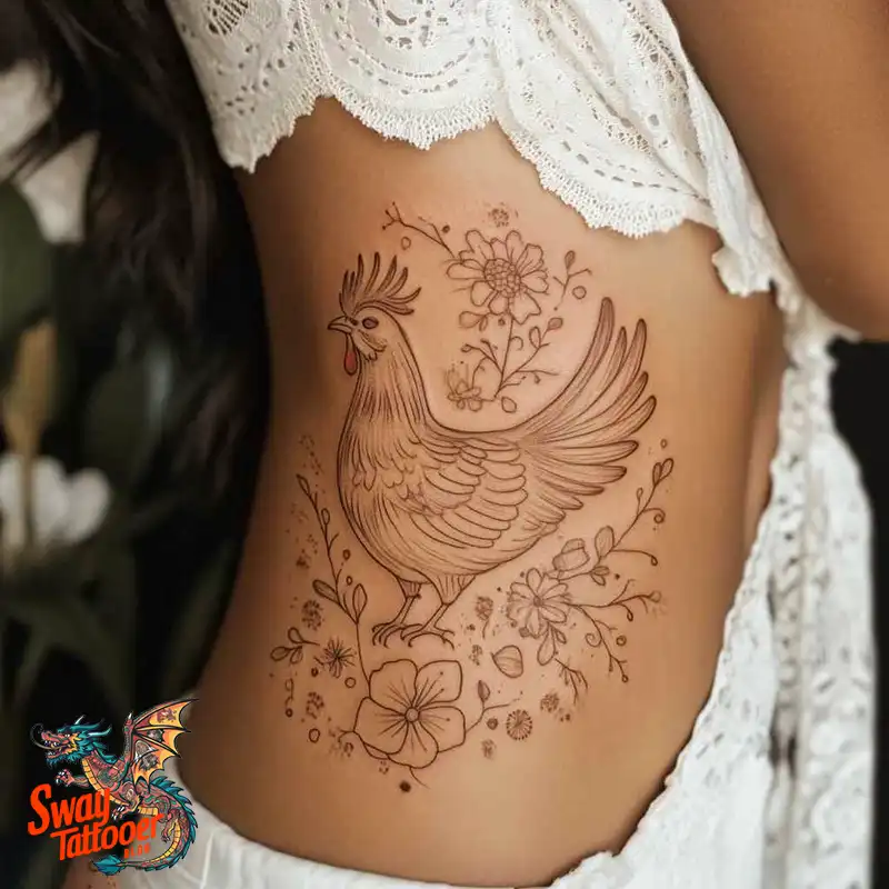 100 Chicken Tattoo Designs: Cluck-Worthy Ink Trends 54 Chicken Tattoo