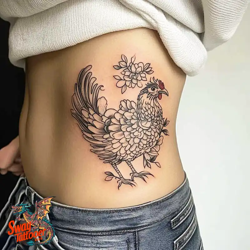 100 Chicken Tattoo Designs: Cluck-Worthy Ink Trends 48 Chicken Tattoo