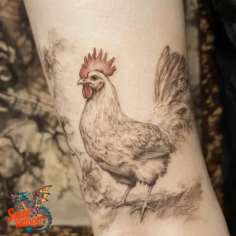 100 Chicken Tattoo Designs: Cluck-Worthy Ink Trends 44 Chicken Tattoo