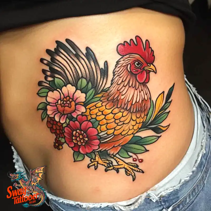 100 Chicken Tattoo Designs: Cluck-Worthy Ink Trends 82 Chicken Tattoo