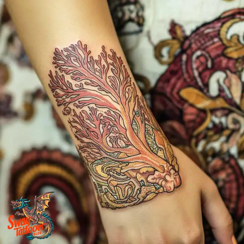 100 Coral Tattoo Designs – Ocean Magic Ink on Your Skin 26 Coral Tattoo