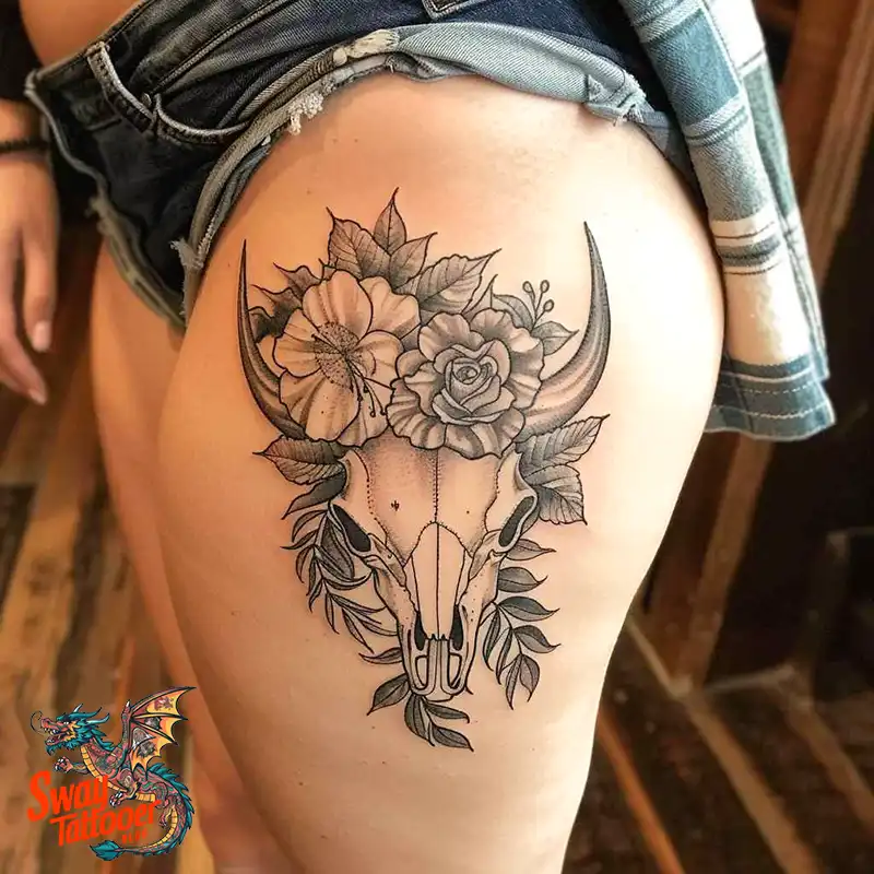80 Bull Skull Tattoo Designs: Your Inner Strength & Spirit 68 Cow Skull Tattoo