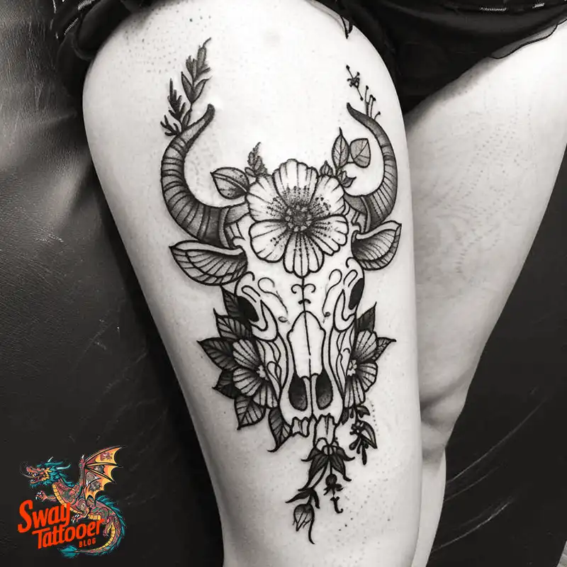 80 Bull Skull Tattoo Designs: Your Inner Strength & Spirit 67 Cow Skull Tattoo