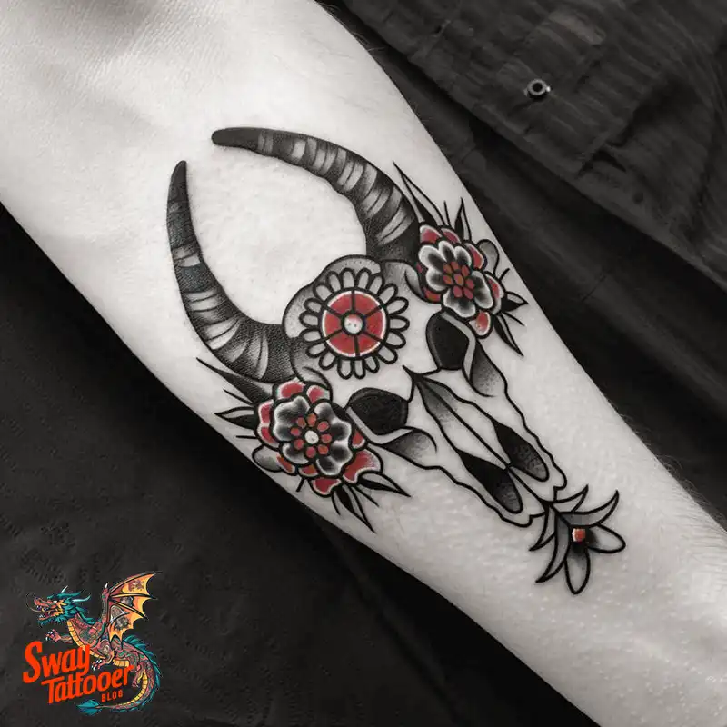80 Bull Skull Tattoo Designs: Your Inner Strength & Spirit 76 Cow Skull Tattoo