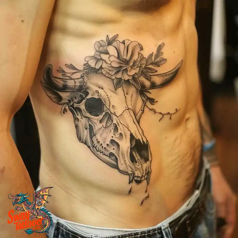 80 Bull Skull Tattoo Designs: Your Inner Strength & Spirit 64 Cow Skull Tattoo
