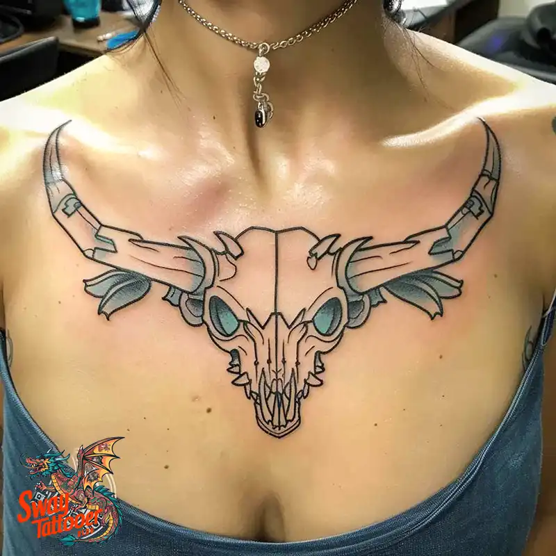 80 Bull Skull Tattoo Designs: Your Inner Strength & Spirit 56 Cow Skull Tattoo