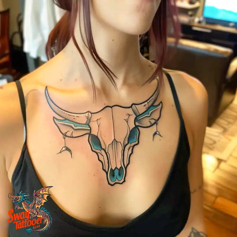 80 Bull Skull Tattoo Designs: Your Inner Strength & Spirit 55 Cow Skull Tattoo