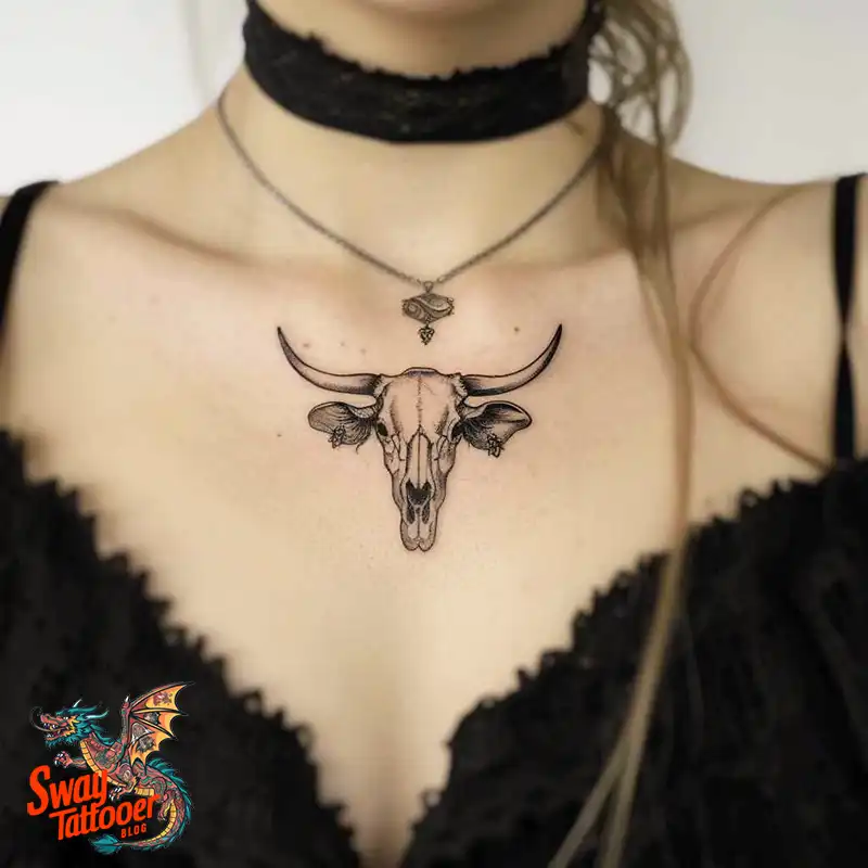 80 Bull Skull Tattoo Designs: Your Inner Strength & Spirit 54 Cow Skull Tattoo
