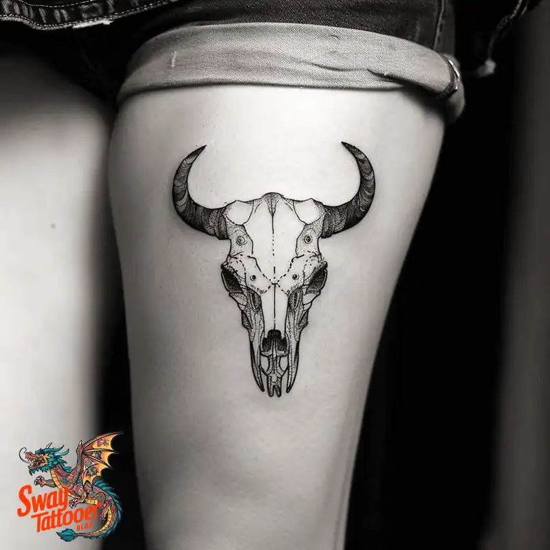 80 Bull Skull Tattoo Designs: Your Inner Strength & Spirit 63 Cow Skull Tattoo