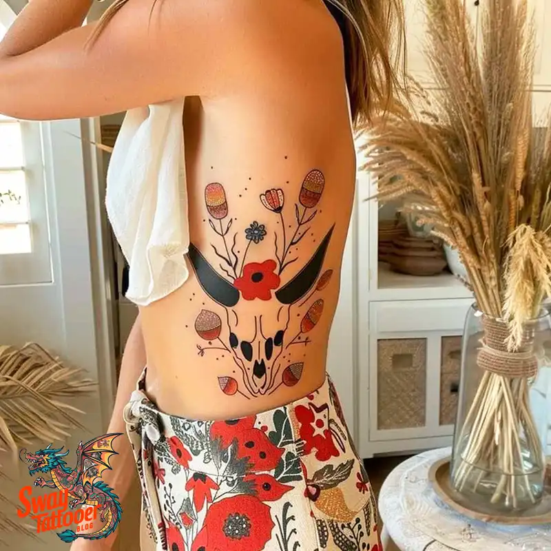 80 Bull Skull Tattoo Designs: Your Inner Strength & Spirit 46 Cow Skull Tattoo