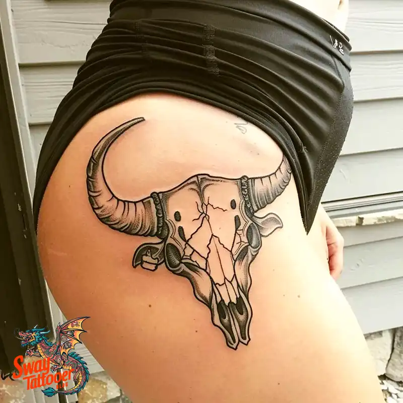 80 Bull Skull Tattoo Designs: Your Inner Strength & Spirit 41 Cow Skull Tattoo