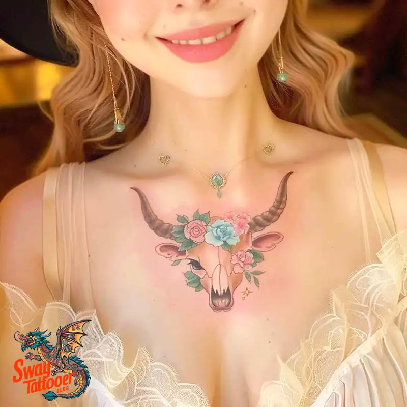 80 Bull Skull Tattoo Designs: Your Inner Strength & Spirit 37 Bull Skull Tattoo