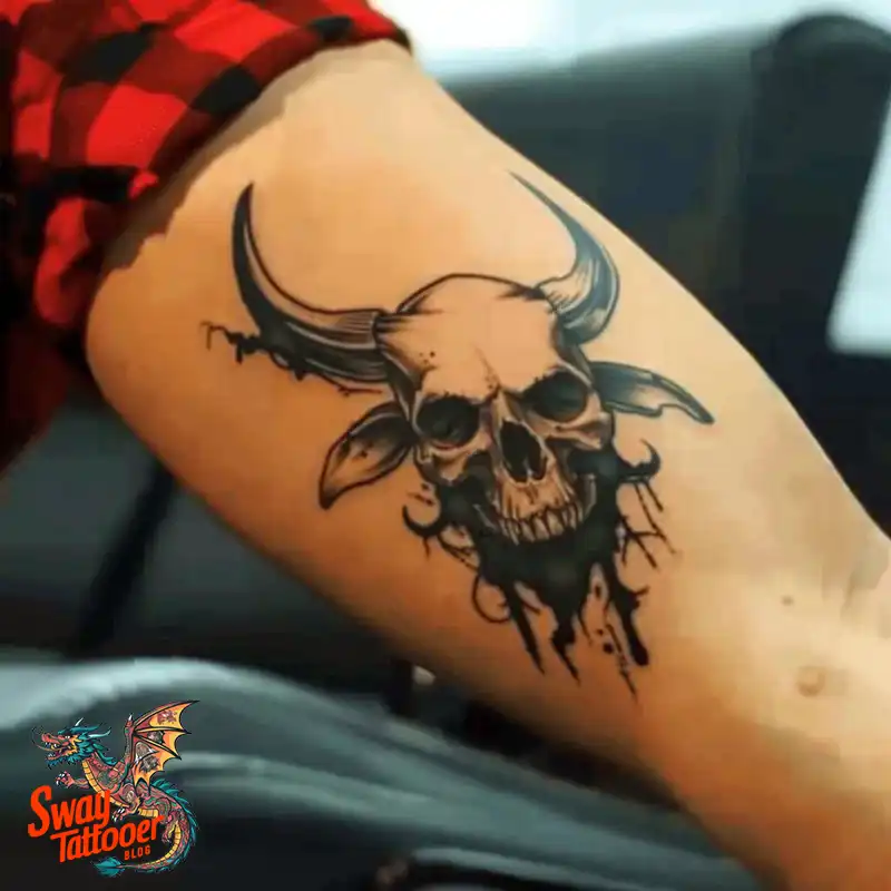 80 Bull Skull Tattoo Designs: Your Inner Strength & Spirit 36 Bull Skull Tattoo