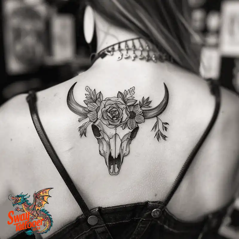 80 Bull Skull Tattoo Designs: Your Inner Strength & Spirit 34 Bull Skull Tattoo