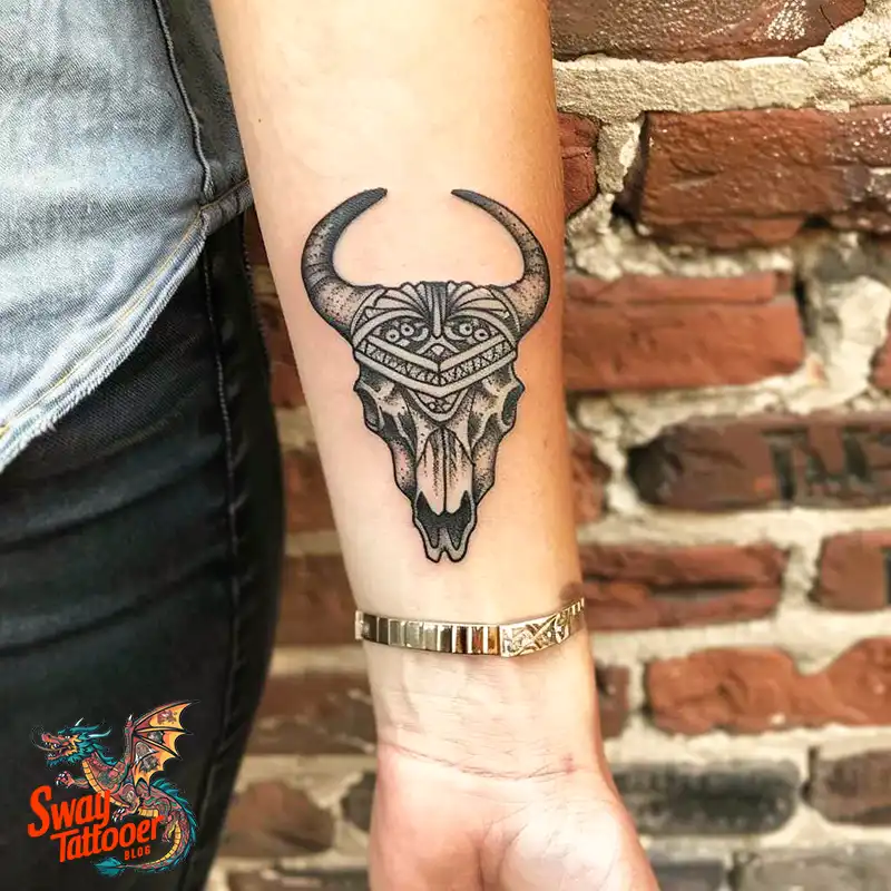 80 Bull Skull Tattoo Designs: Your Inner Strength & Spirit 61 Cow Skull Tattoo