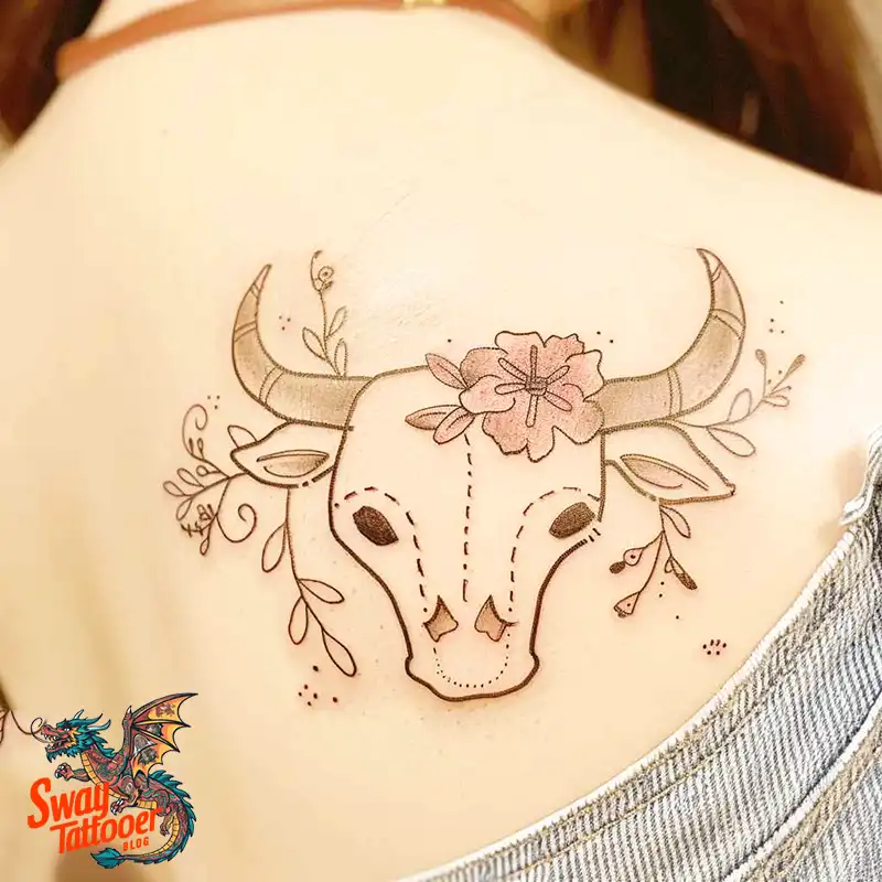 80 Bull Skull Tattoo Designs: Your Inner Strength & Spirit 28 Bull Skull Tattoo
