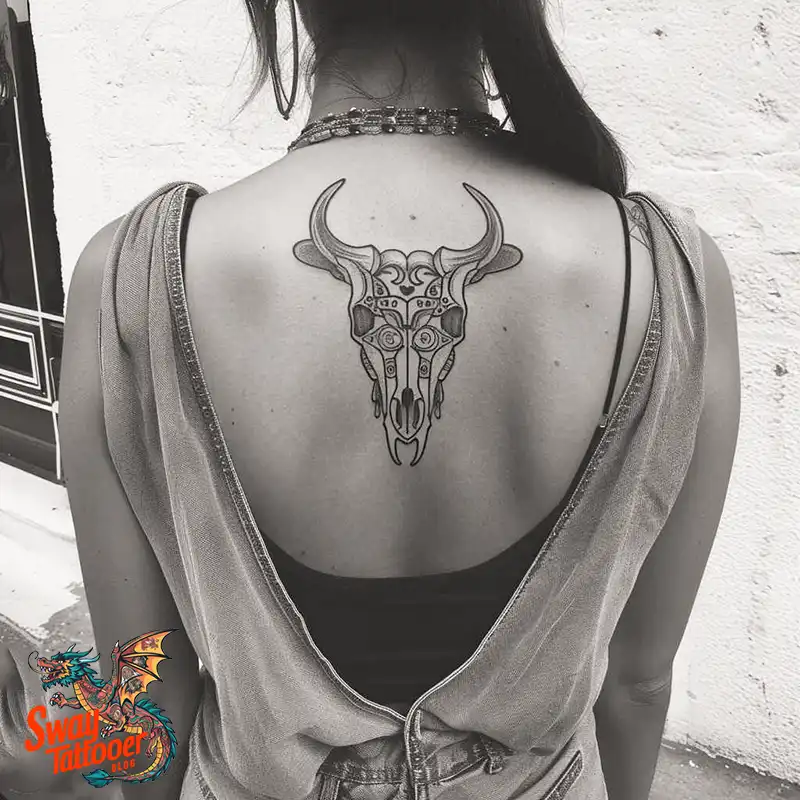 80 Bull Skull Tattoo Designs: Your Inner Strength & Spirit 27 Bull Skull Tattoo
