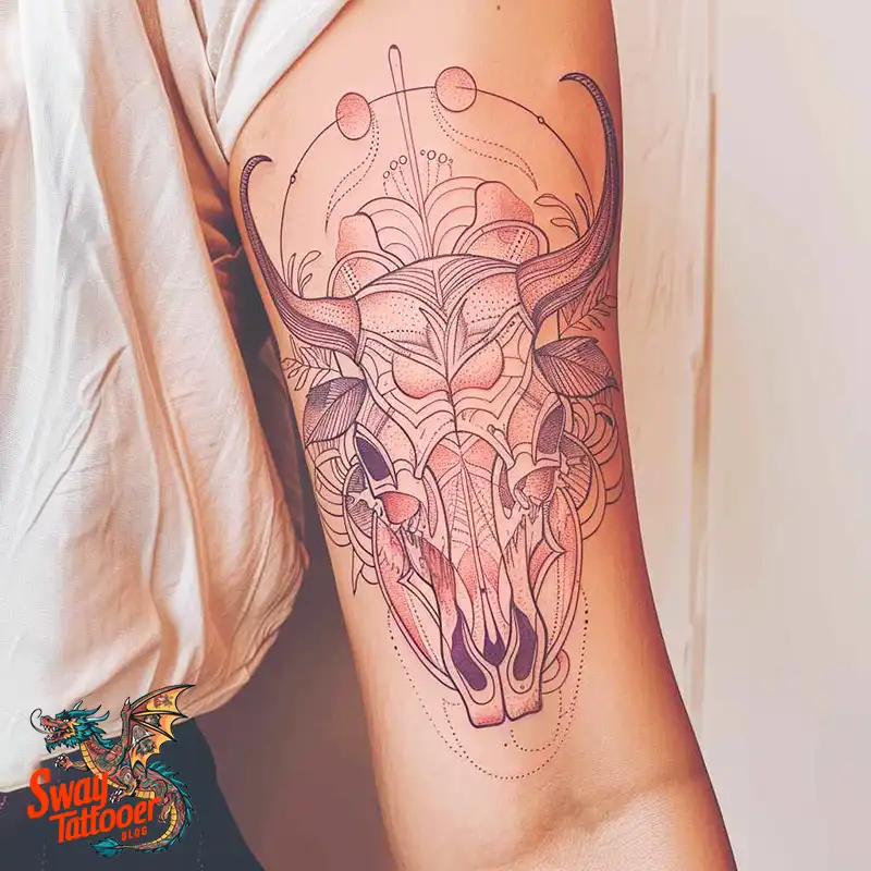 80 Bull Skull Tattoo Designs: Your Inner Strength & Spirit 23 Bull Skull Tattoo