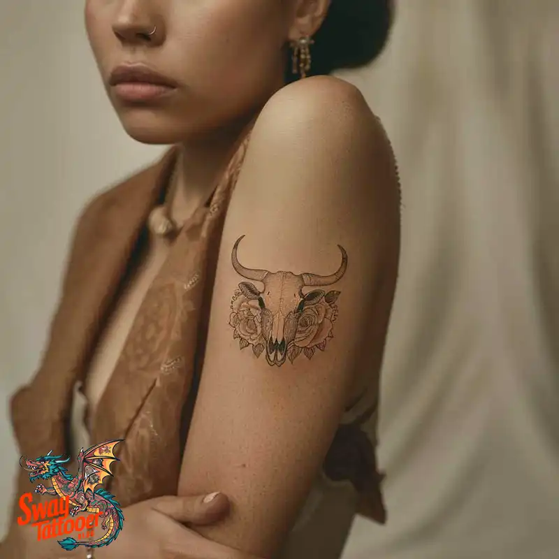 80 Bull Skull Tattoo Designs: Your Inner Strength & Spirit 17 Bull Skull Tattoo