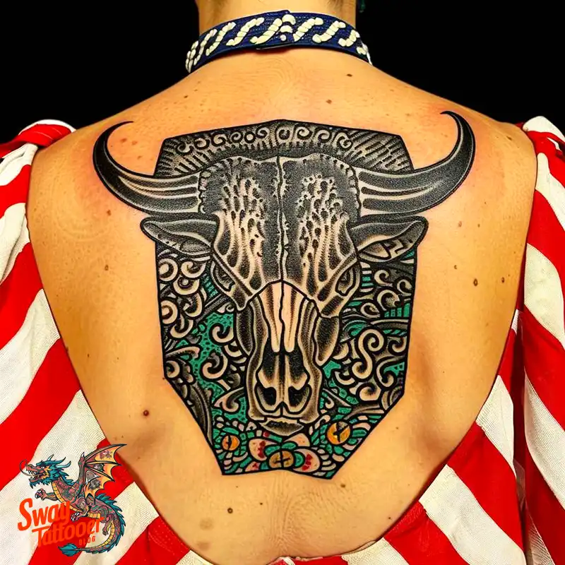 80 Bull Skull Tattoo Designs: Your Inner Strength & Spirit 14 Bull Skull Tattoo