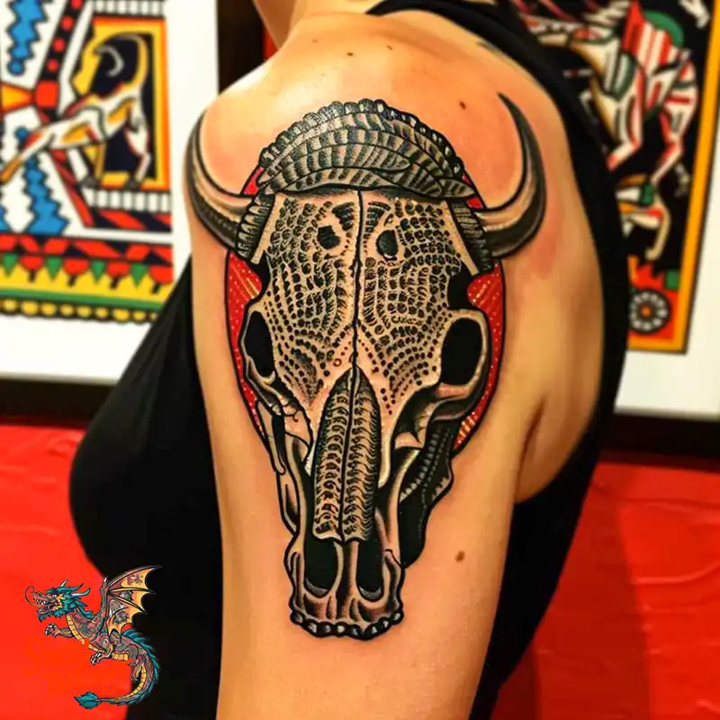 80 Bull Skull Tattoo Designs: Your Inner Strength & Spirit 13 Bull Skull Tattoo