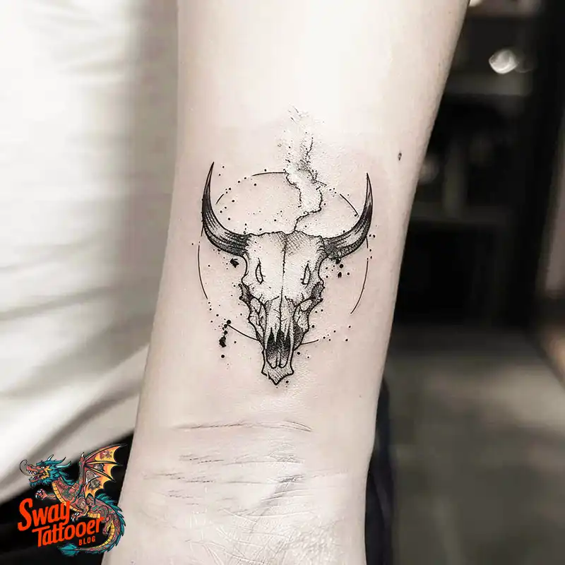80 Bull Skull Tattoo Designs: Your Inner Strength & Spirit 71 Cow Skull Tattoo