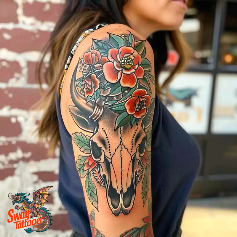 80 Bull Skull Tattoo Designs: Your Inner Strength & Spirit 5 Bull Skull Tattoo