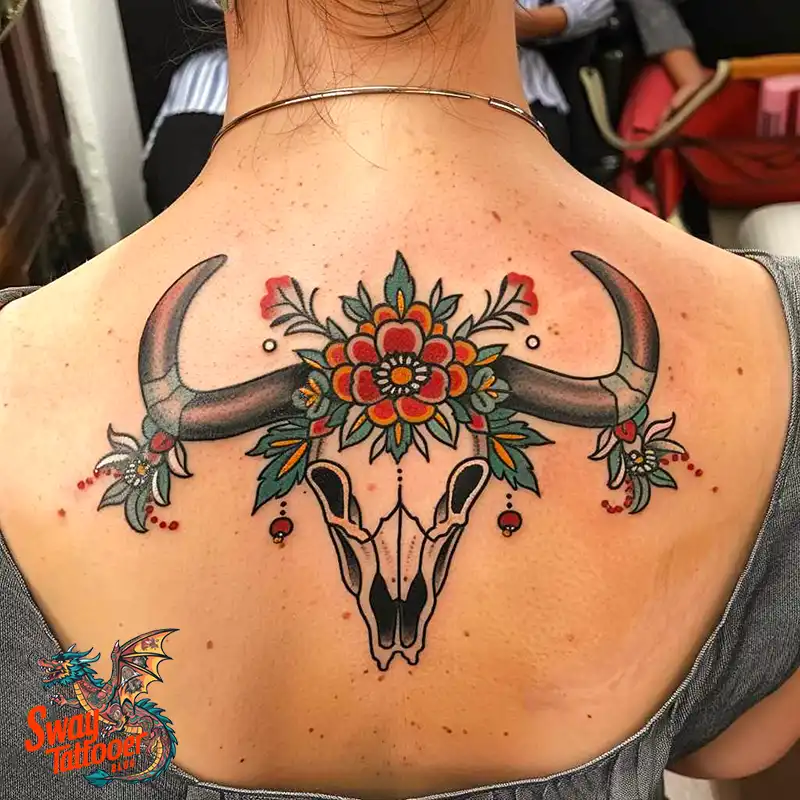 80 Bull Skull Tattoo Designs: Your Inner Strength & Spirit 3 Bull Skull Tattoo