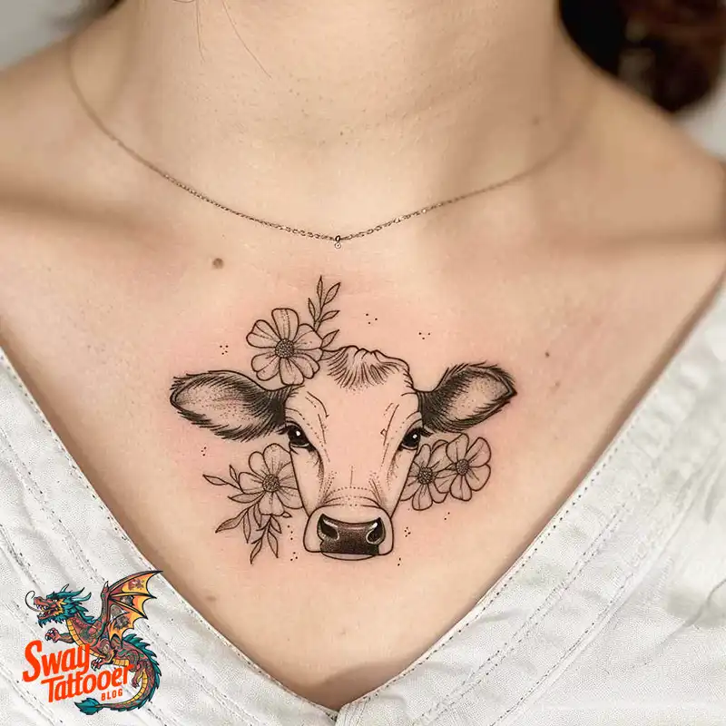 160 Cow Tattoo Design Ideas: Meaning, Art & Tradition 61 Cow Tattoo