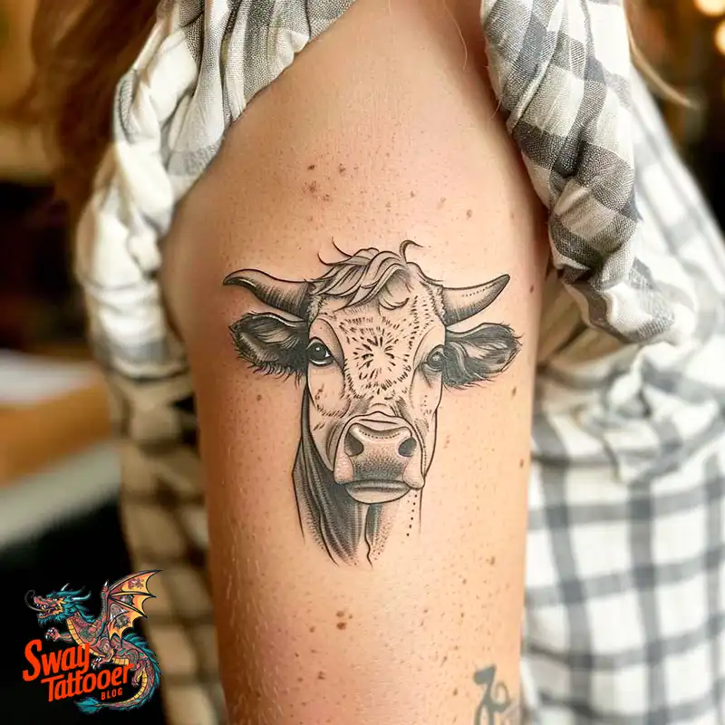 160 Cow Tattoo Design Ideas: Meaning, Art & Tradition 59 Cow Tattoo