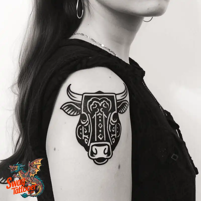 160 Cow Tattoo Design Ideas: Meaning, Art & Tradition 46 Cow Tattoo