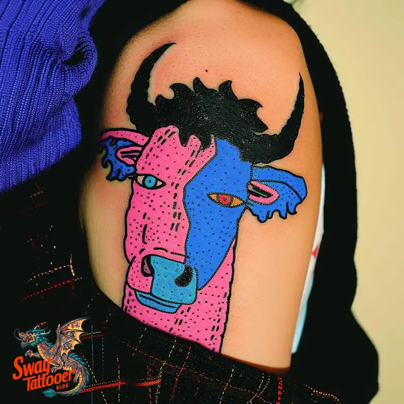 160 Cow Tattoo Design Ideas: Meaning, Art & Tradition 43 Cow Tattoo