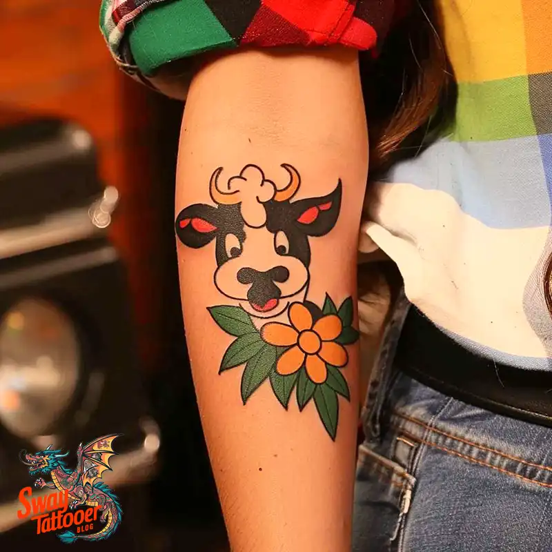 160 Cow Tattoo Design Ideas: Meaning, Art & Tradition 38 Cow Tattoo