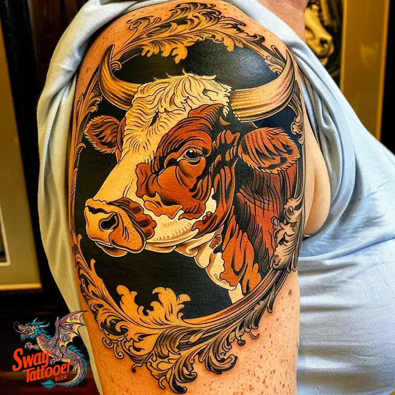 160 Cow Tattoo Design Ideas: Meaning, Art & Tradition 37 Cow Tattoo