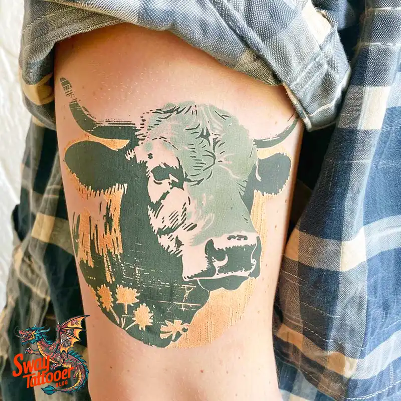 160 Cow Tattoo Design Ideas: Meaning, Art & Tradition 34 Cow Tattoo