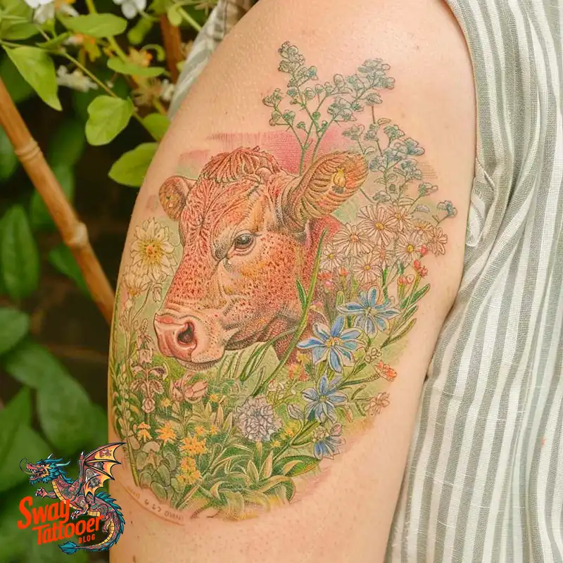 160 Cow Tattoo Design Ideas: Meaning, Art & Tradition 33 Cow Tattoo