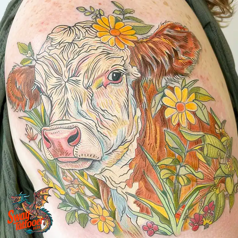 160 Cow Tattoo Design Ideas: Meaning, Art & Tradition 4 Cow Tattoo