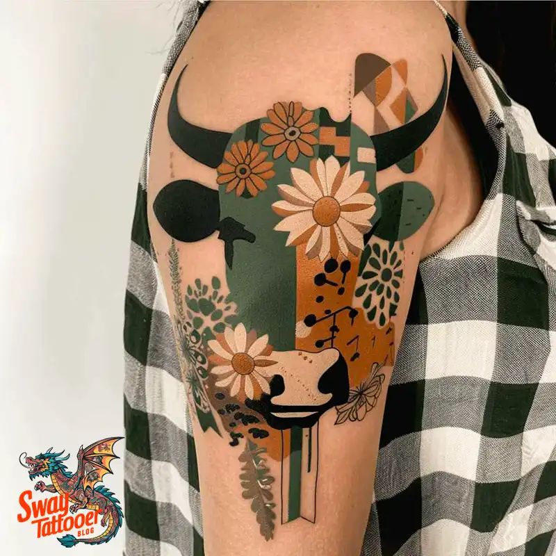 160 Cow Tattoo Design Ideas: Meaning, Art & Tradition 2 Cow Tattoo