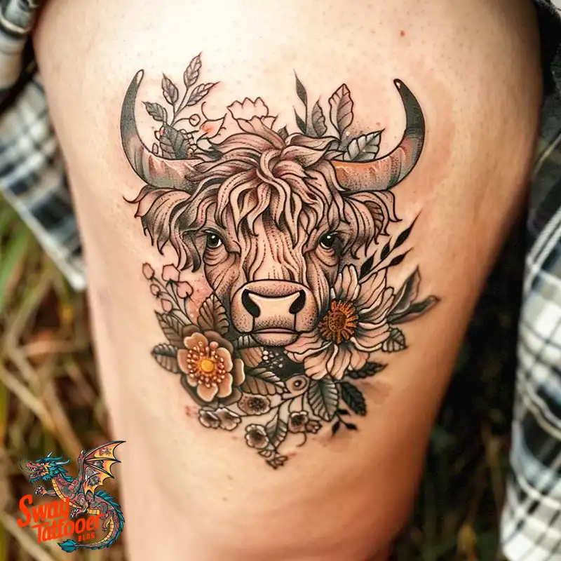 160 Cow Tattoo Design Ideas: Meaning, Art & Tradition 132 Cow Tattoo