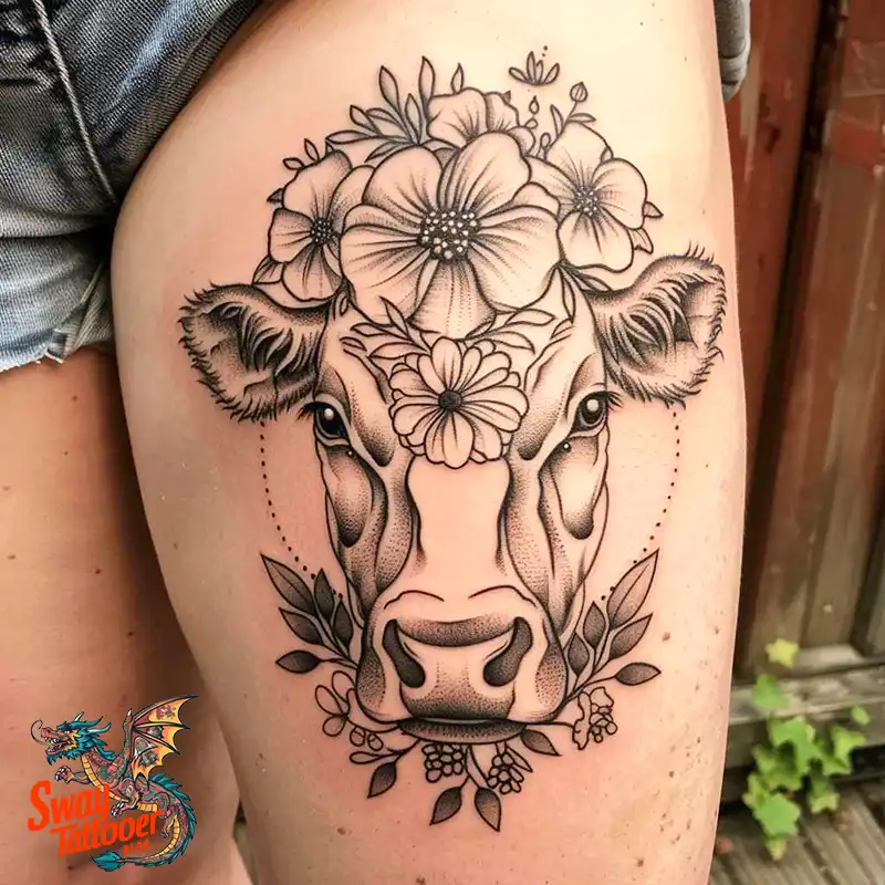160 Cow Tattoo Design Ideas: Meaning, Art & Tradition 124 Cow Tattoo