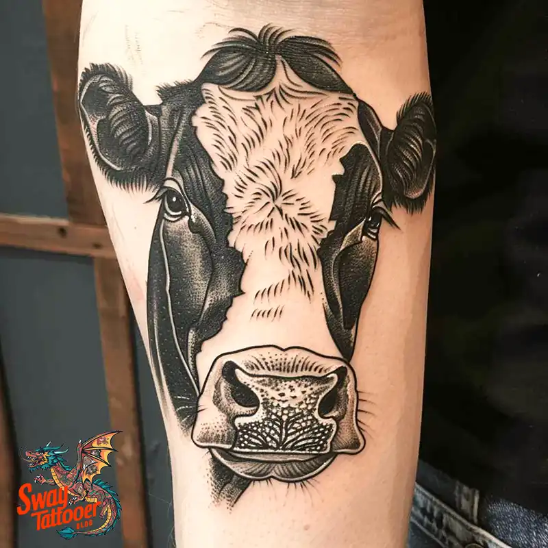 160 Cow Tattoo Design Ideas: Meaning, Art & Tradition 158 Cow Tattoo